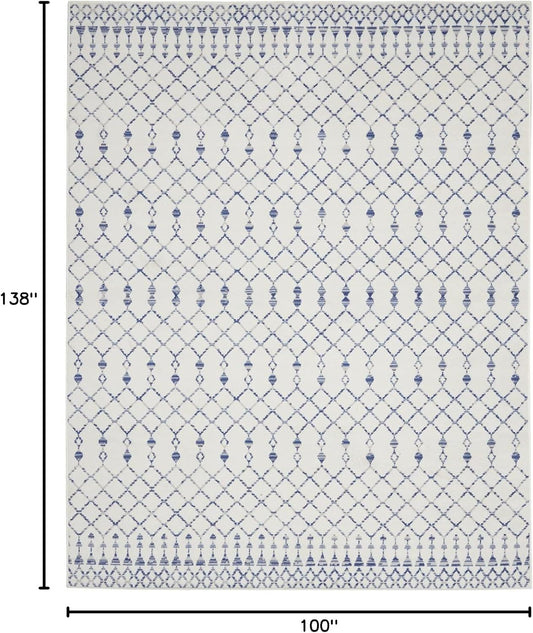 Home Whimsicle Moroccan Ivory 8'4" X 11'6" Area Rug, Easy Cleaning, Non Shedding, Bed Room, Living Room, Dining Room, Kitchen (8X12)