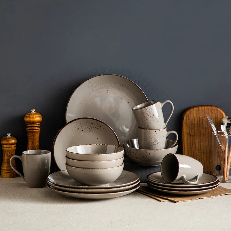 Aagman 16 Piece Stoneware Dinnerware Set - Service for 4