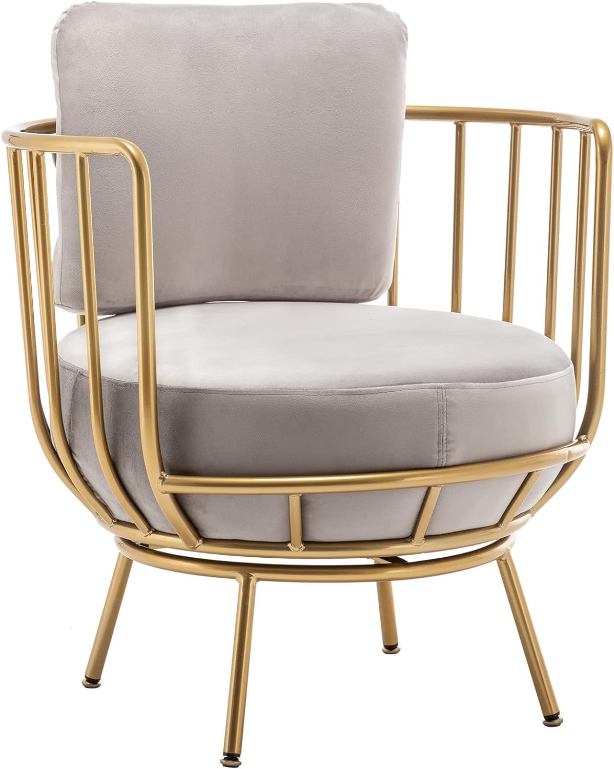 Accent Chair Swivel Barrel Chair round Armchair with Metal Frame Legs for Living Room Bedroom