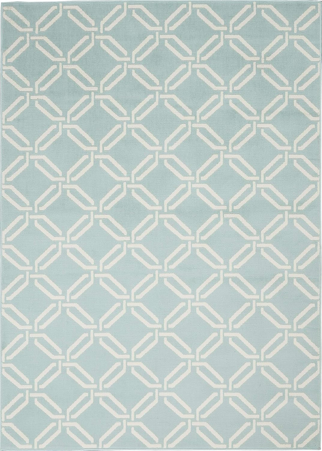JUB17 Jubilant Retro Trellis Green Area Rug 5'3" X 7'3"