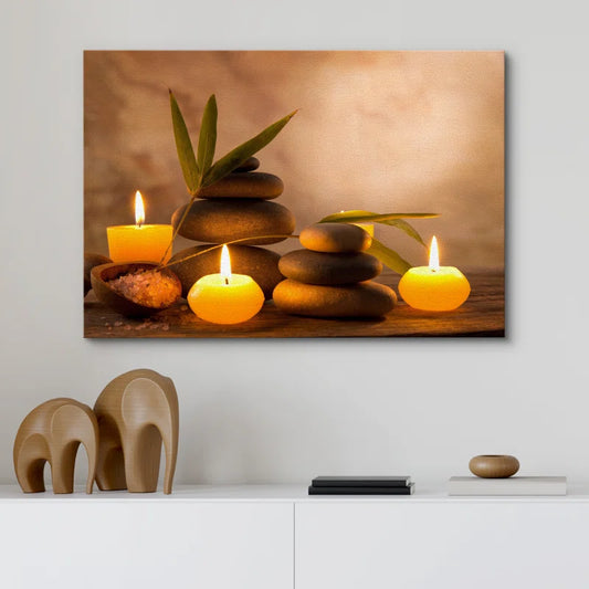 Zen Stones Relax and Calm Massage Laundry Room Bathroom Decor Large Canvas Wall Pictures Art Print