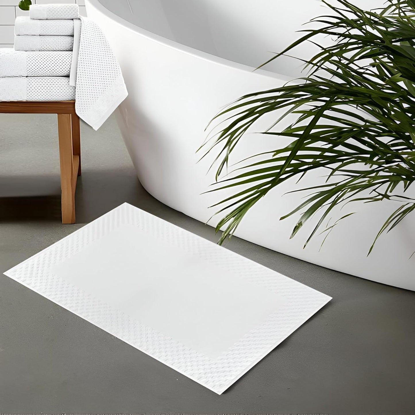 CTT - 2 Piece Bathroom Rugs Set, 100% Cotton Bath Mats, Comfy & Highly Absorbent Bathroom Floor Mats, Machine Washable | 20"X34"