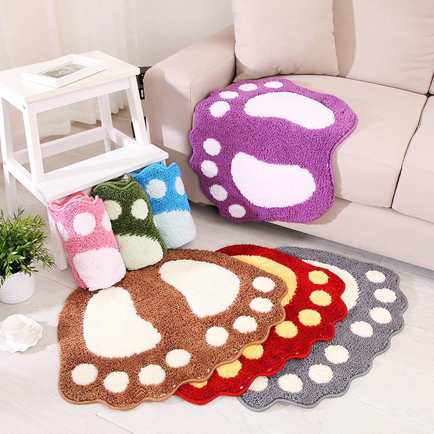 Bathroom Rugs Mats Water Absorbent Non-Slip Mat Used in Bathroom, Shower, Room, Etc.Soft Microfiber Bath Mat Machine Washable Bath Mat Bathroom Mat (Brown, 19X26 Inch)
