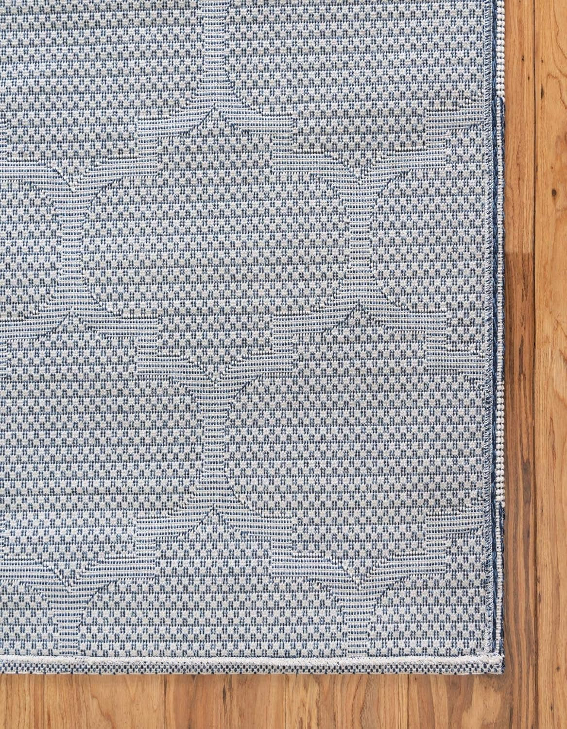 Georgia Collection Rug – 6 Ft Runner Navy Blue Flatweave Rug Perfect for Hallways, Entryways