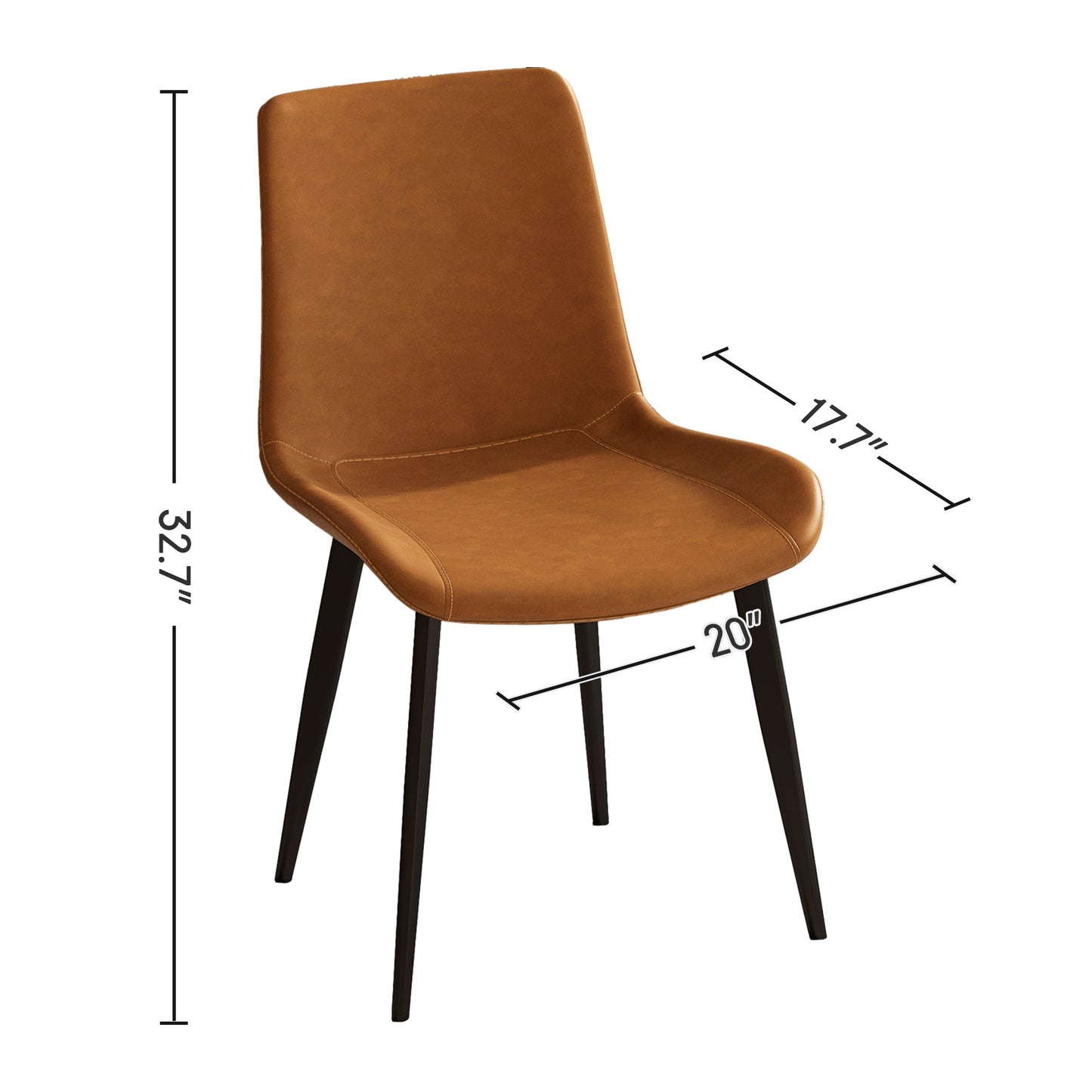 Dining Chairs 4PCS, Modern Kitchen & Dining Room Chairs, Upholstered Faux Leather Cushion Seat and Sturdy Metal Legs