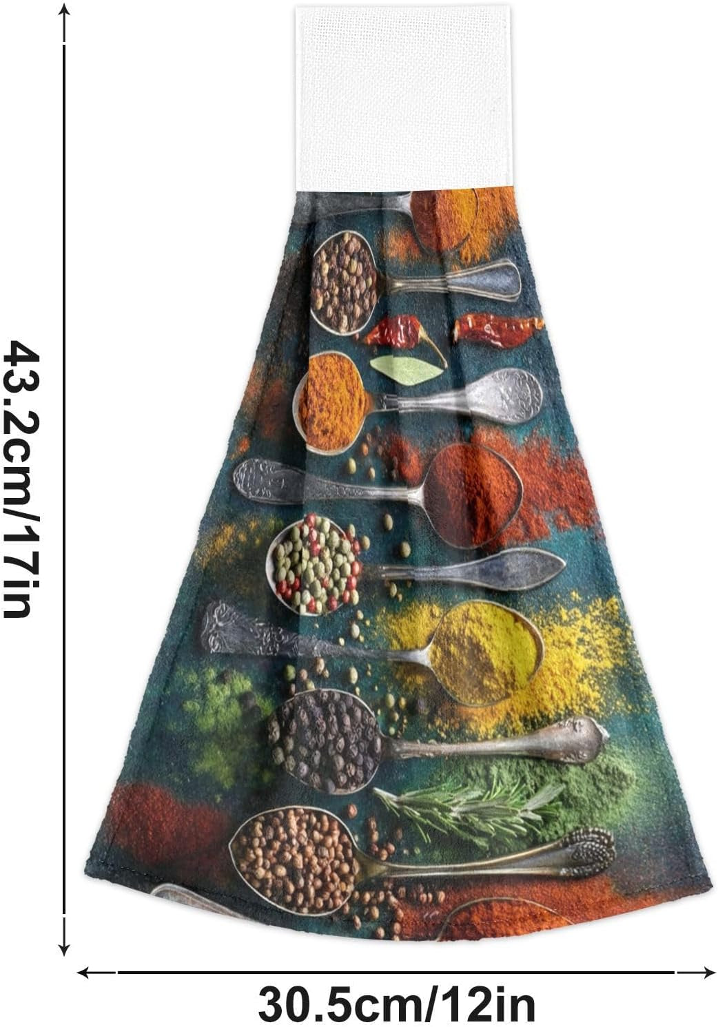 Herbs Spices Hanging Kitchen Towels Cutlery Spoon Hand Tie Towel Fast Drying Dish Tea Towels for Bath Tabletop Gym Home Decor Set of 2