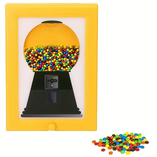 Creative Candy Dispenser Picture Frame Wall Mount Gumball Machine for Desk Countertop Kids Adults Office Sweet Display Gift Idea