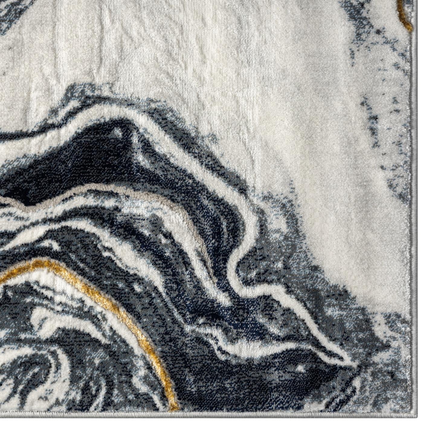 Marble Abstract Blue 8X10 Area Rug Indoor Area Rug for Living Rooms