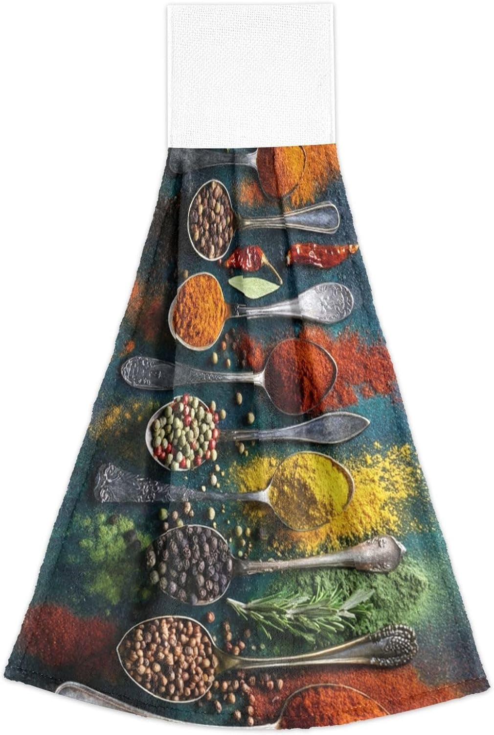 Herbs Spices Hanging Kitchen Towels Cutlery Spoon Hand Tie Towel Fast Drying Dish Tea Towels for Bath Tabletop Gym Home Decor Set of 2