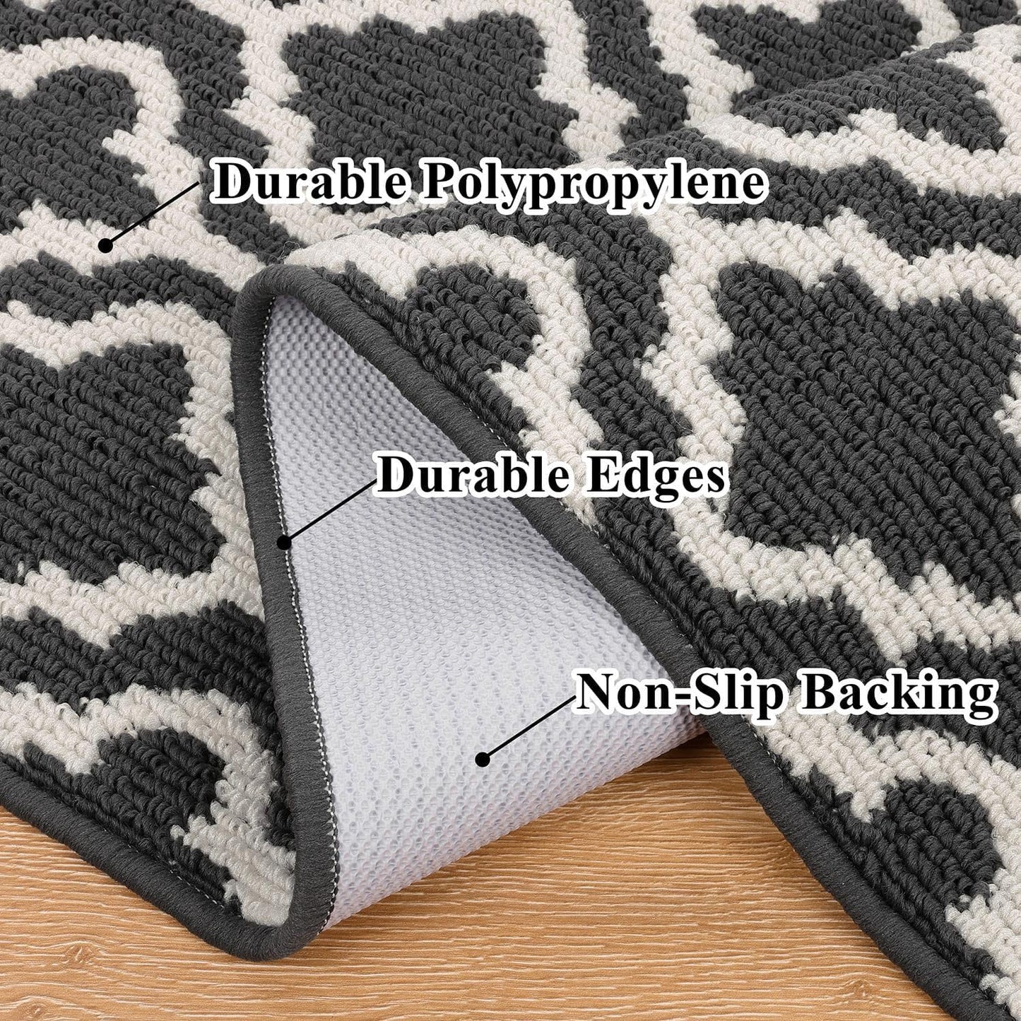 32"X48" Front Door Mat, Indoor Door Rug, Non Slip Absorbent Dirts Trapper Doormat Entrance Area Rug, Indoor Outdoor Welcome Mats