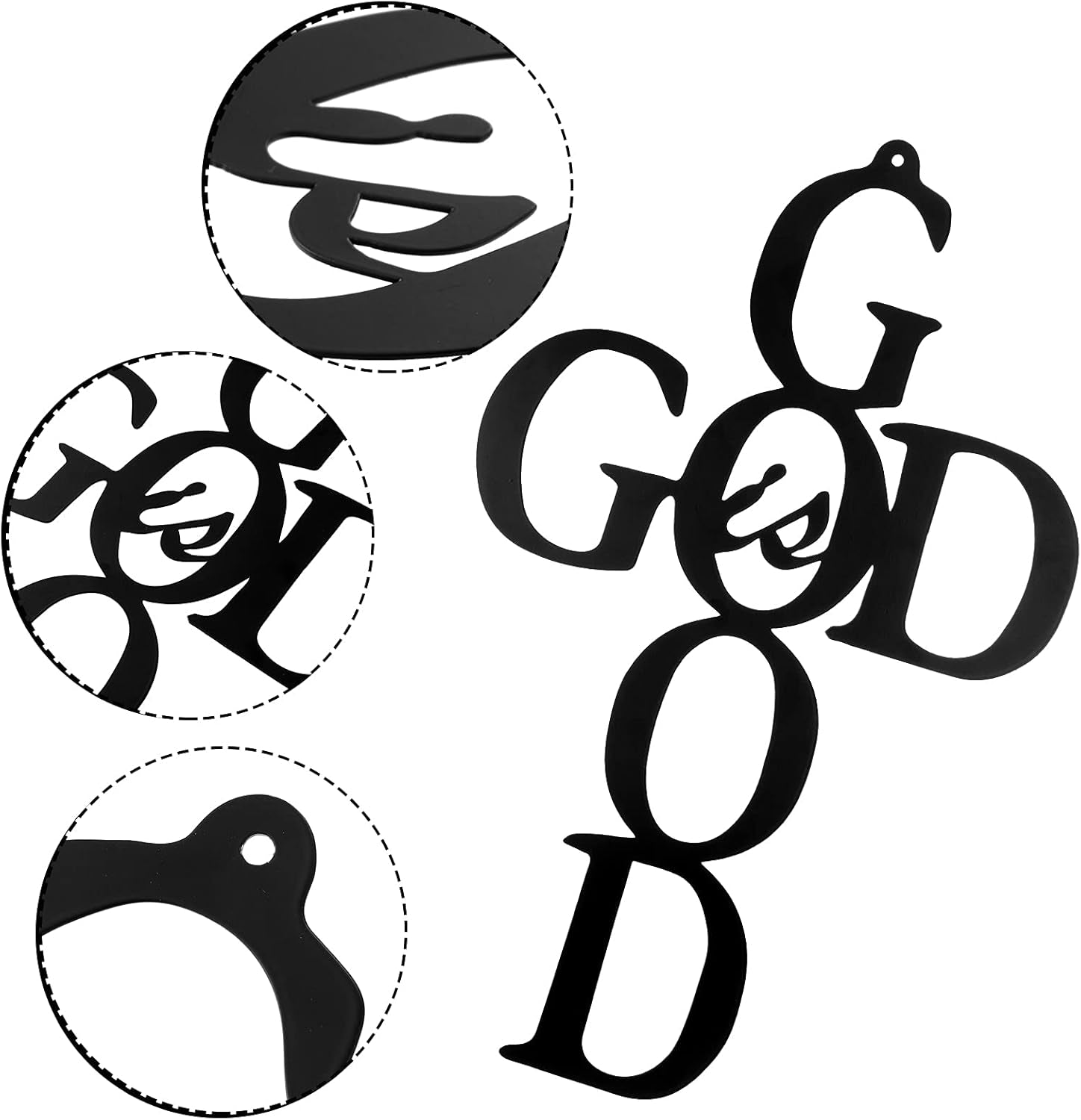 God Is Good Black Cross Metal Wall Art Hanging Sign Nice Religious Decor Present for Home Wall Decoration in Family Office (Metal, 9.84 X 15.75 Inch)