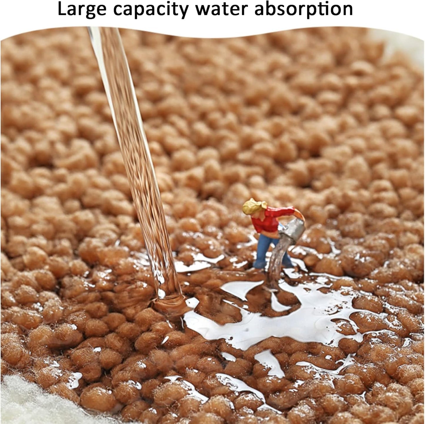 Bathroom Rugs Mats Water Absorbent Non-Slip Mat Used in Bathroom, Shower, Room, Etc.Soft Microfiber Bath Mat Machine Washable Bath Mat Bathroom Mat (Brown, 19X26 Inch)