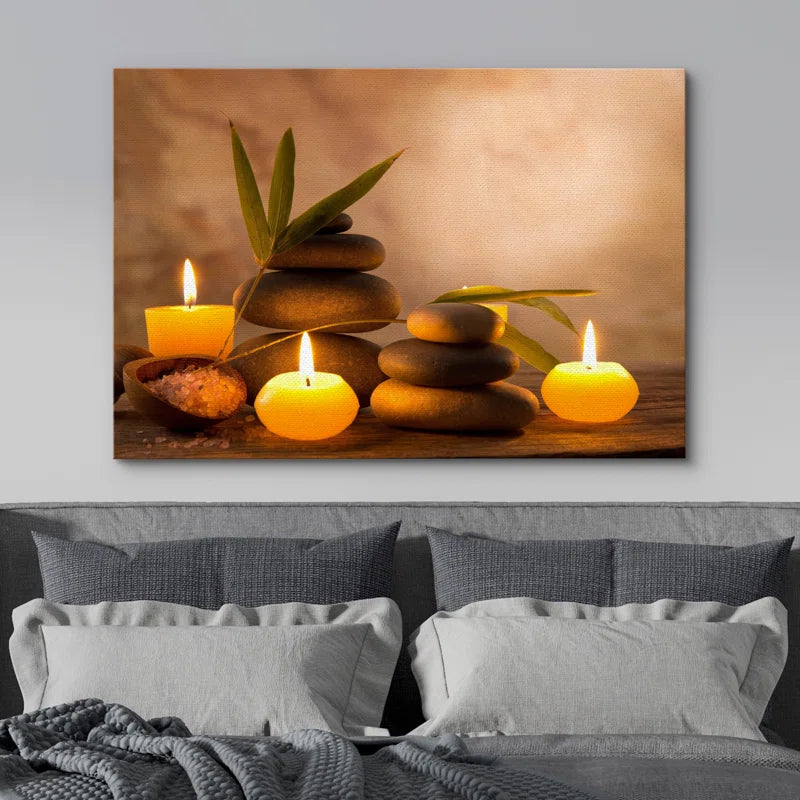 Zen Stones Relax and Calm Massage Laundry Room Bathroom Decor Large Canvas Wall Pictures Art Print
