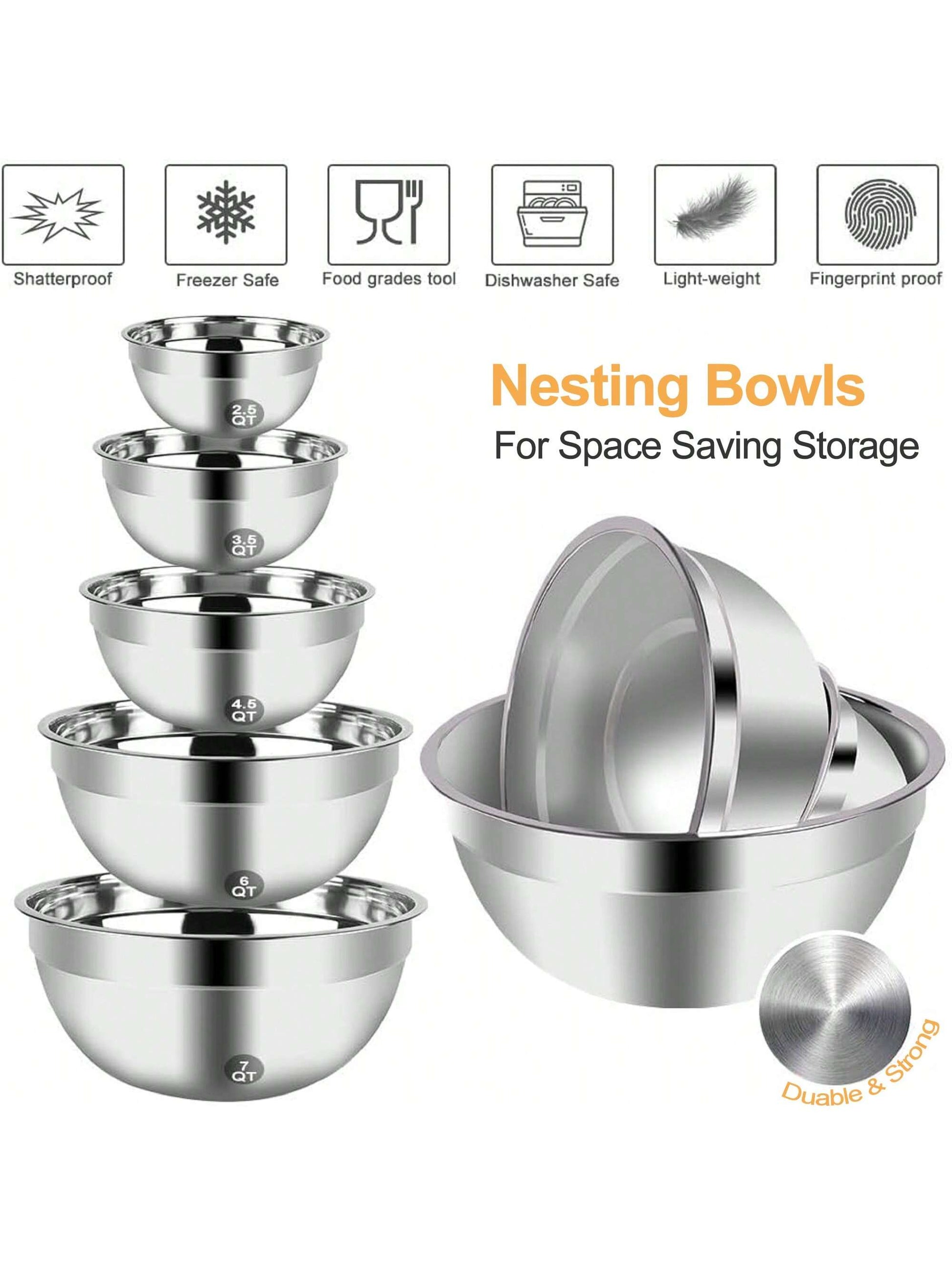 Electric Hand Mixer Mixing Bowls Set, Upgrade 5-Speeds Mixers with Silver Nesting Stainless Steel Mixing Bowl, Measuring Cups and Spoons Whisk Blender,Recommendations,Promotion,Discounts,Best Sellers - Baking Supplies for Cooking,Hand-Held Egg Beater Whisk Breaker,Electric Food Mixers Kitchen Bowl Aid Whisk Mixing for Whipping, Mixing Cookies, Brownie, Cakes, Dough