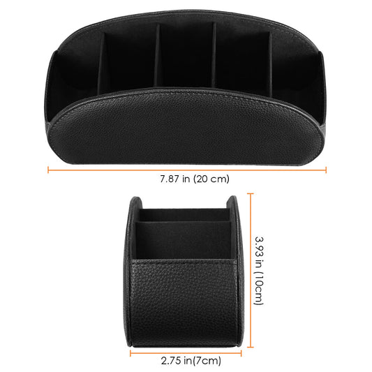 [5 Compartments] Black Remote Control Holder TV Remote Caddy Desktop Organizer