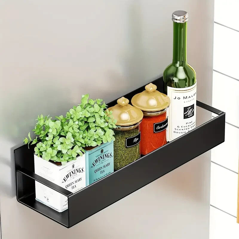 2 Magnetic Fridge Storage Shelf Spice Rack Space Saving for Side of Refrigerator