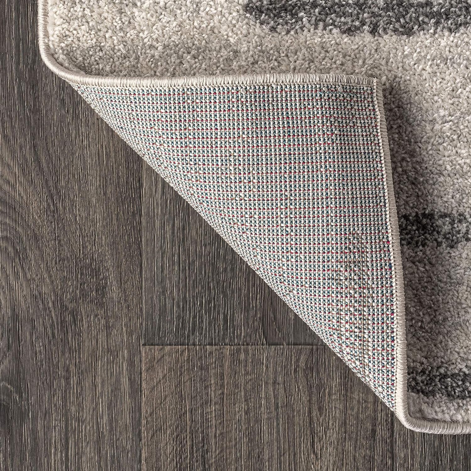 Aya Berber Stripe Geometric Cream/Gray Indoor Area Rug, 8X10, Contemporary, Modern, Easy-Cleaning for Living Room, Bedroom, Kitchen, Pet Friendly, Non-Shedding (MOH205A-8)