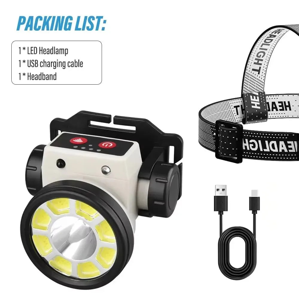 Super Bright LED Rechargeable High-Power Headlights High Brightness Emergency Charging Outdoor Head Flashlight Fishing Lamp