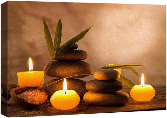 Zen Stones Relax and Calm Massage Laundry Room Bathroom Decor Large Canvas Wall Pictures Art Print