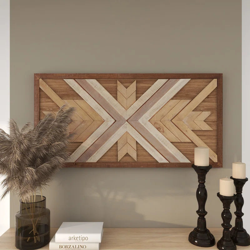 Wood Handmade Southwestern Geometric Home Wall Decor
