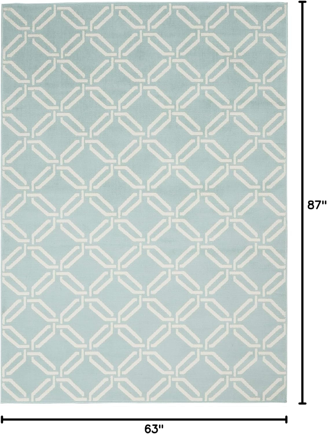 JUB17 Jubilant Retro Trellis Green Area Rug 5'3" X 7'3"