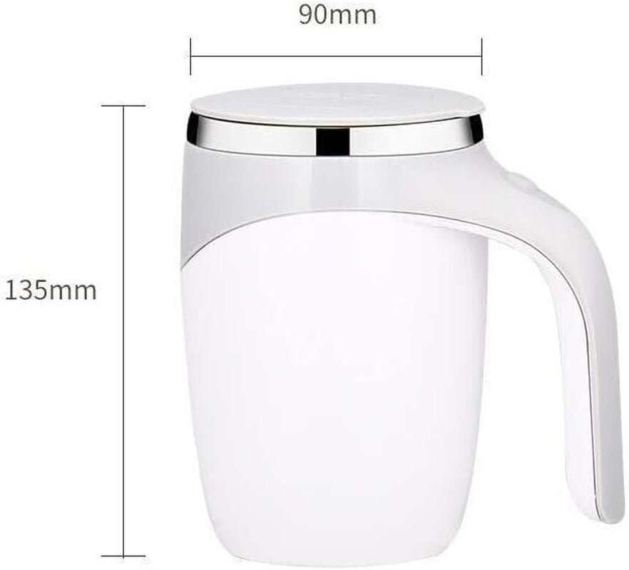 Self Stirring Mug with Lid - Automatic Magnetic Spinning Cup for Coffee, Tea,