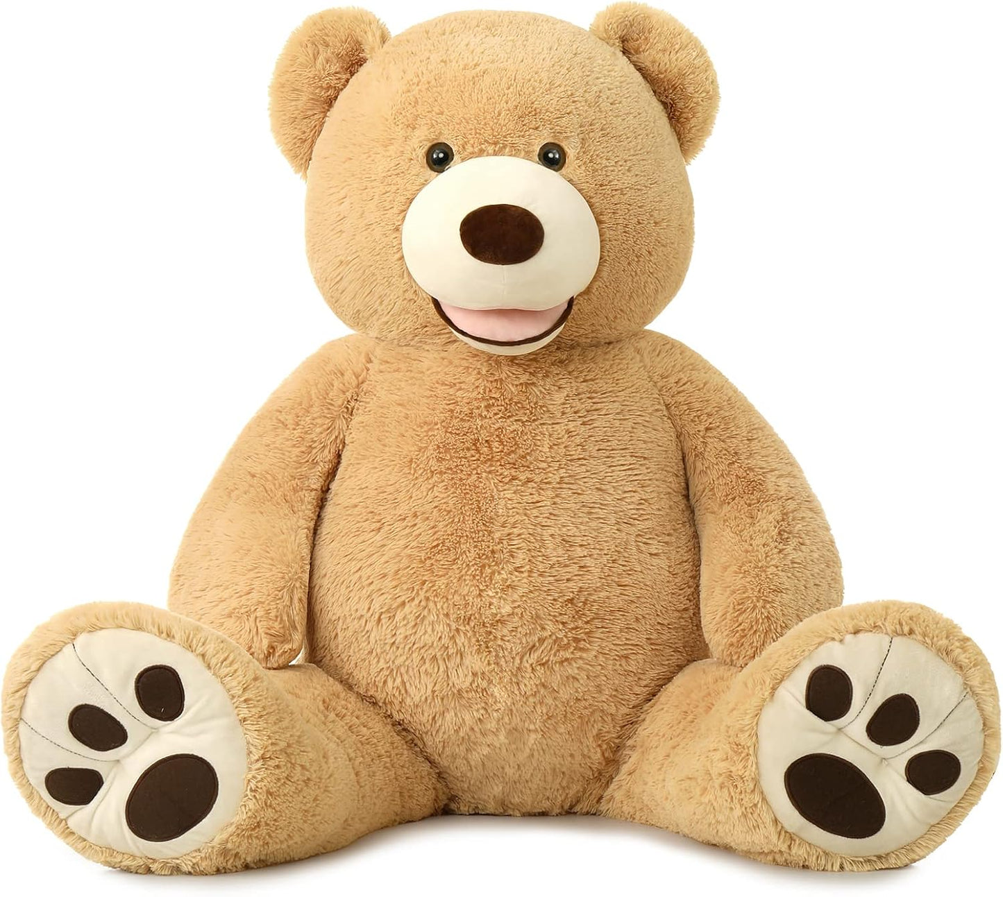 51 Inch Smile Giant Teddy Bear, Large Stuffed Bears with Big Footprints, Big Stuffed Animals Cuddly Plush Gifts for Girlfriends, Boyfriend, Brown