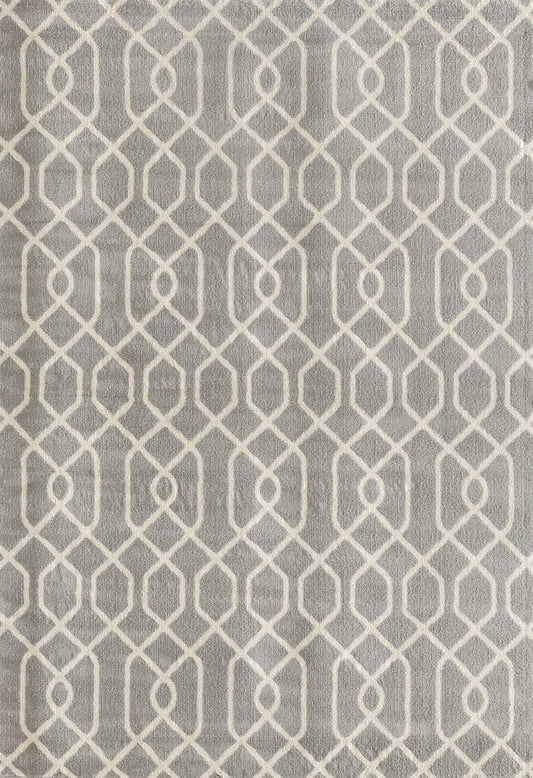 Modern Trellis Pattern Gray 7'6" X 9' 5" Area Rug