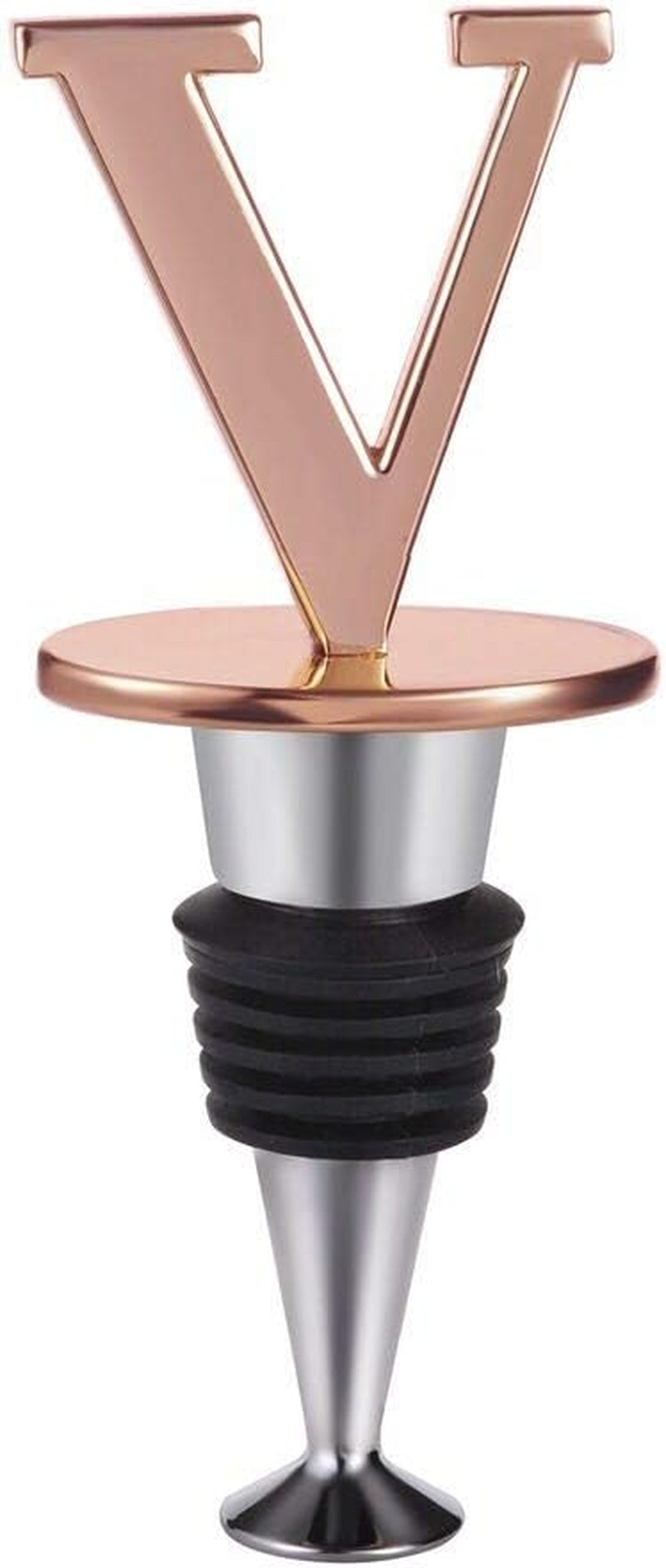 Prosecco Stopper, Rose Gold Initial Wine Stopper, Personalised Champagne Gift, Funny Kitchen Decor, Letter V