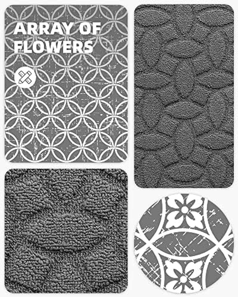 Kitchen Rugs, Non Skid Kitchen Runner Rug Machine Washable Kitchen Floor Mat, Easy to Clean Kitchen Rugs and Mats, 18"X79", Grey