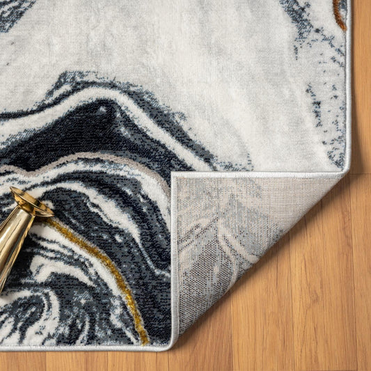 Marble Abstract Blue 8X10 Area Rug Indoor Area Rug for Living Rooms