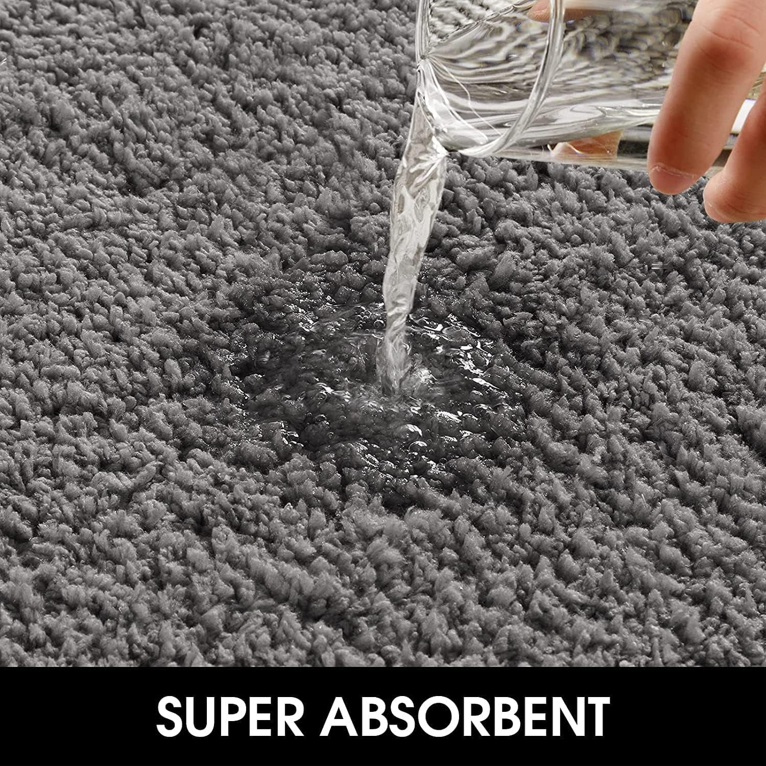 Door Mats Indoor, 17"X29" Super Absorbent Non Slip Rugs for Entryway, Front Back Welcome Doormat Dirt Trapper (Grey)