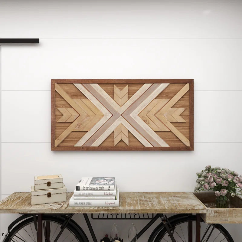Wood Handmade Southwestern Geometric Home Wall Decor
