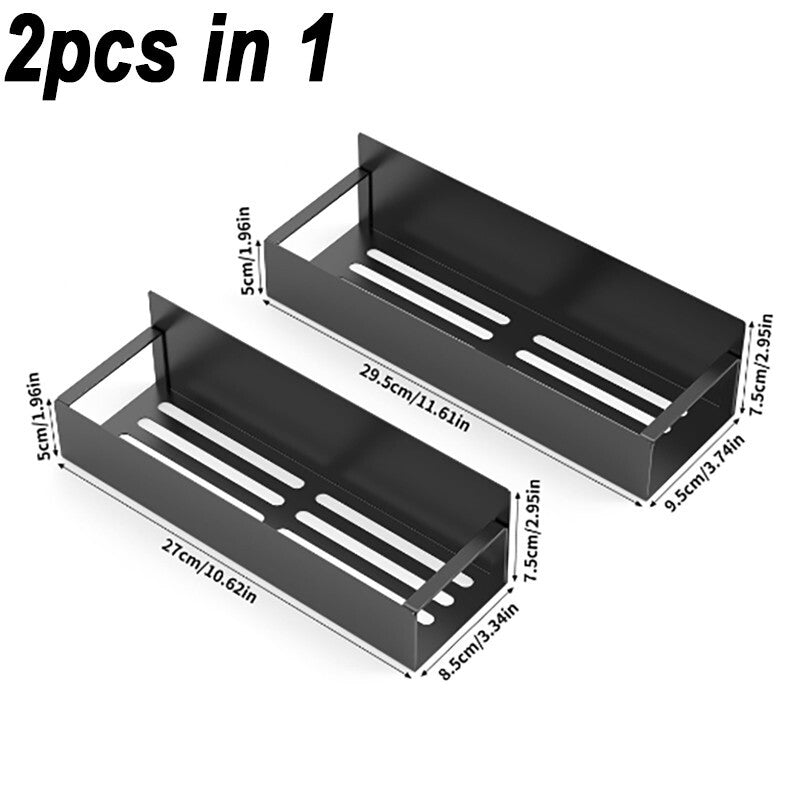 2 Magnetic Fridge Storage Shelf Spice Rack Space Saving for Side of Refrigerator