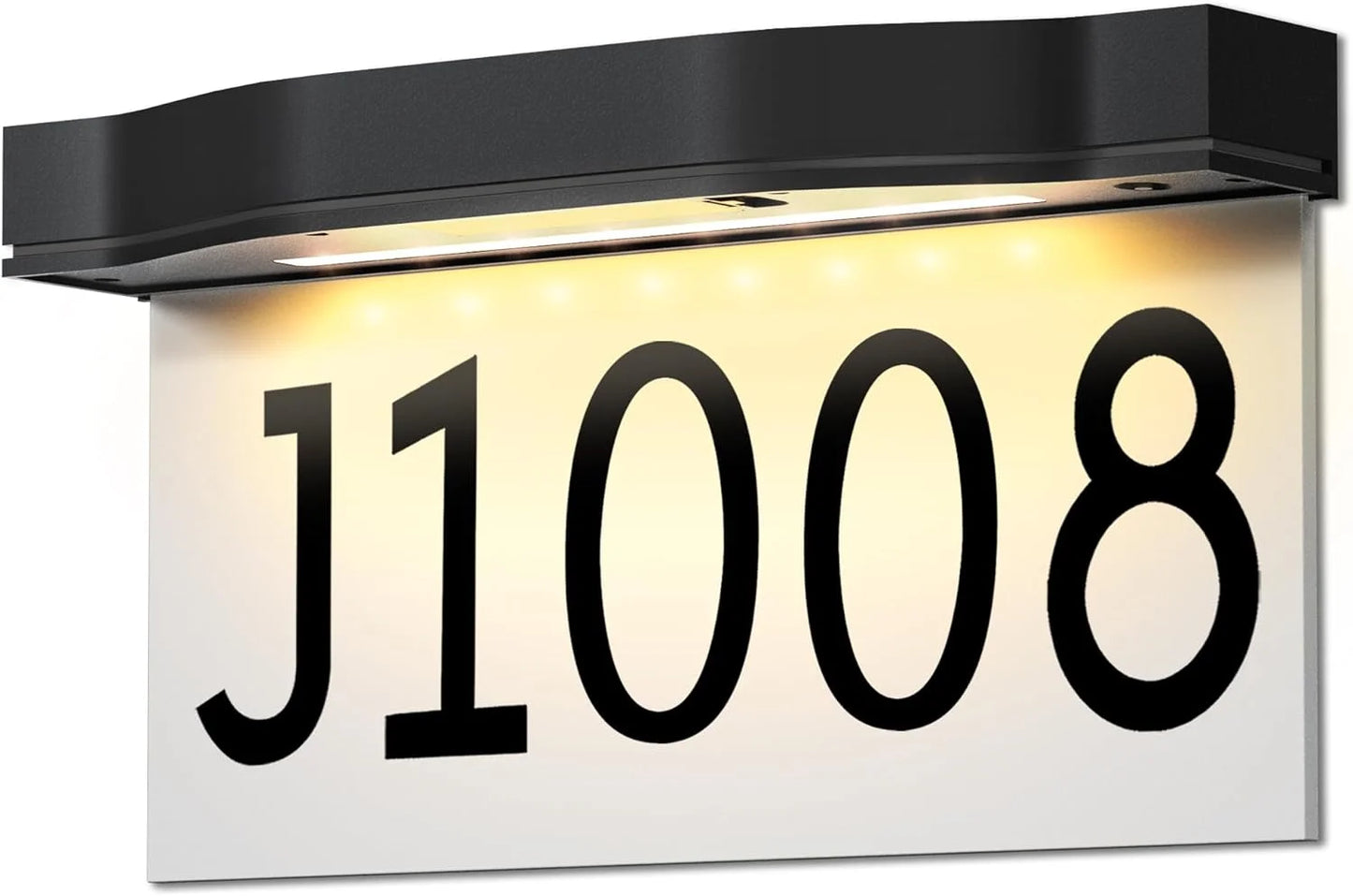 Solar House Numbers Address Plaques 3 Lighting Colors & Adjustable Solar Panel House Number for Outside, LED Solar Powered Address Sign Outdoor Waterproof