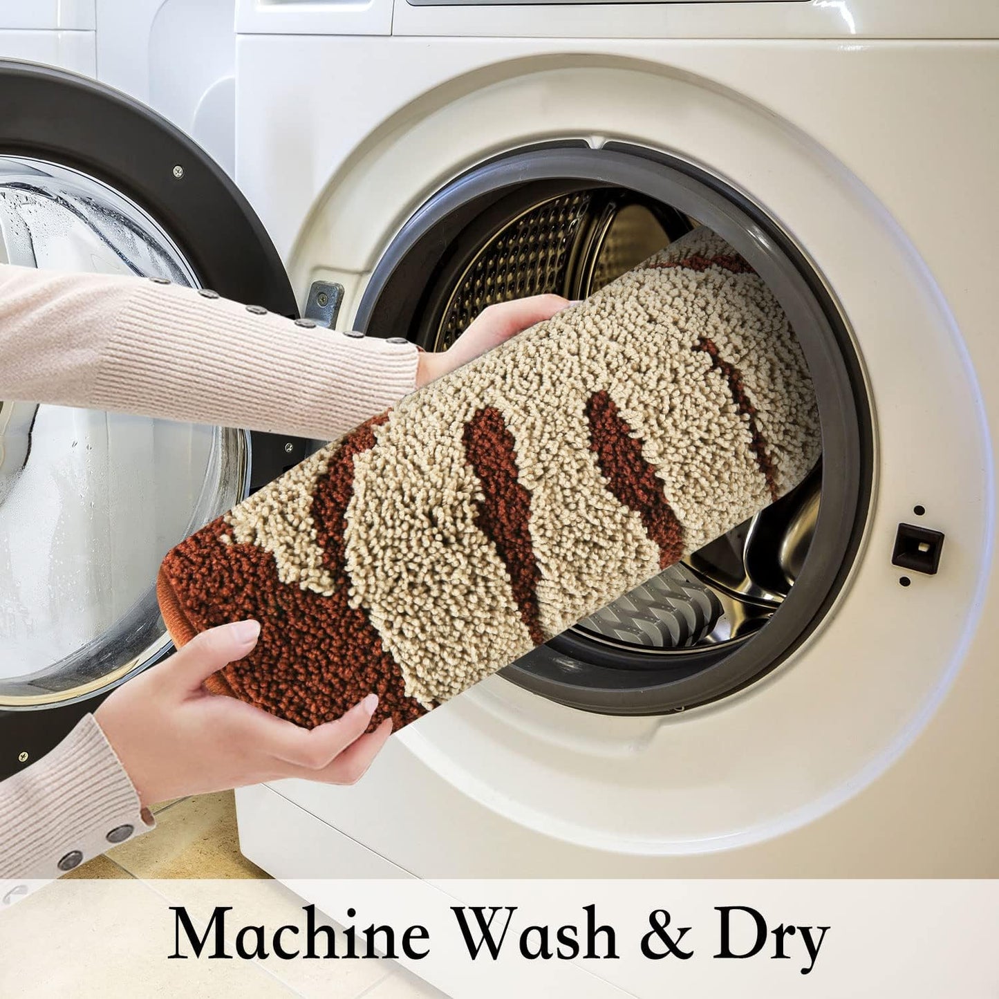 Bathroom Rugs Mat 31.5X19.7In Brown Leaves Bath Mat for Bathroom Non Slip Machine Washable Soft Absorbent Cute Bath Rug Plush Bath Carpet for Tub Shower Sink Fluffy Entryway Doormat