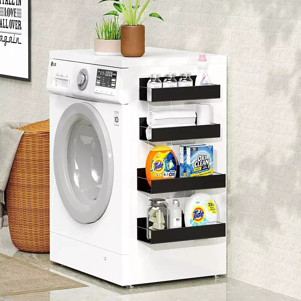 2 Magnetic Fridge Storage Shelf Spice Rack Space Saving for Side of Refrigerator
