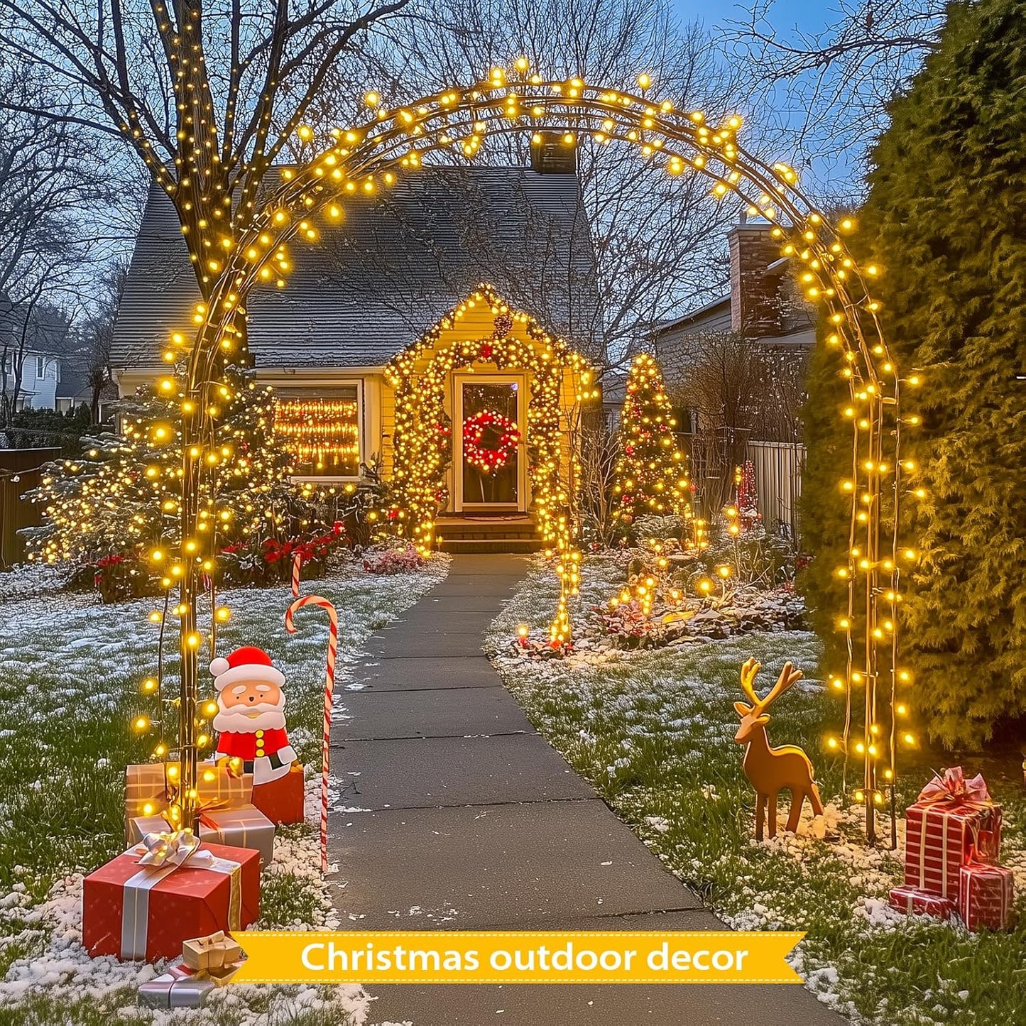 66Ft 200 LED Christmas Lights Outdoor, Warm White Christmas Tree Lights Indoor Plug In, 8 Modes Twinkle String Light for outside Bedroom Wedding Party Classroom Dorm Ceiling Home Decorations