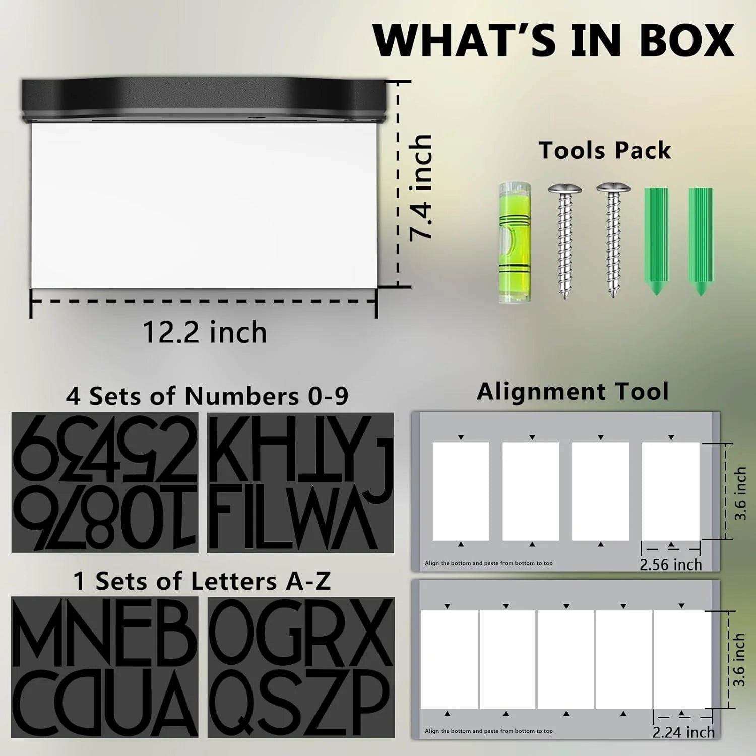 Solar House Numbers Address Plaques 3 Lighting Colors & Adjustable Solar Panel House Number for Outside, LED Solar Powered Address Sign Outdoor Waterproof
