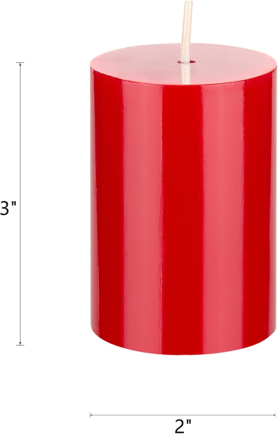 6 Pcs Unscented Solid Red Pillar Candles, Hand Poured Premium Wax Candle 2 Inch X 3 Inch, Home Décor, Spas, Weddings, Occasions, Party, Centerpieces, Holidays, Vigils, Prayers