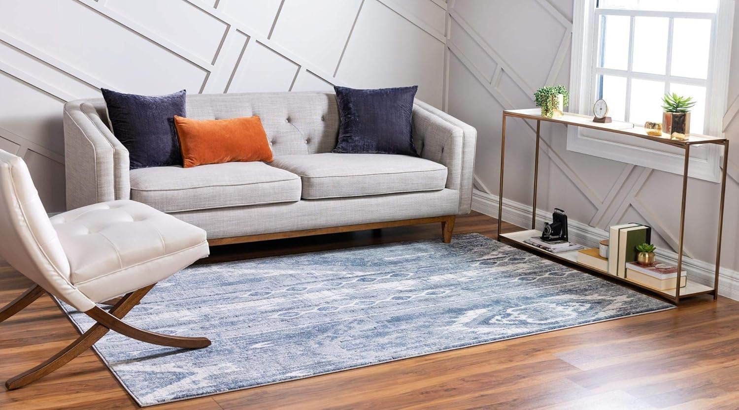 Oregon Collection Rug – 10' X 13' Light Slate Blue Low-Pile Rug Perfect for Living Rooms, Large Dining Rooms, Open Floorplans