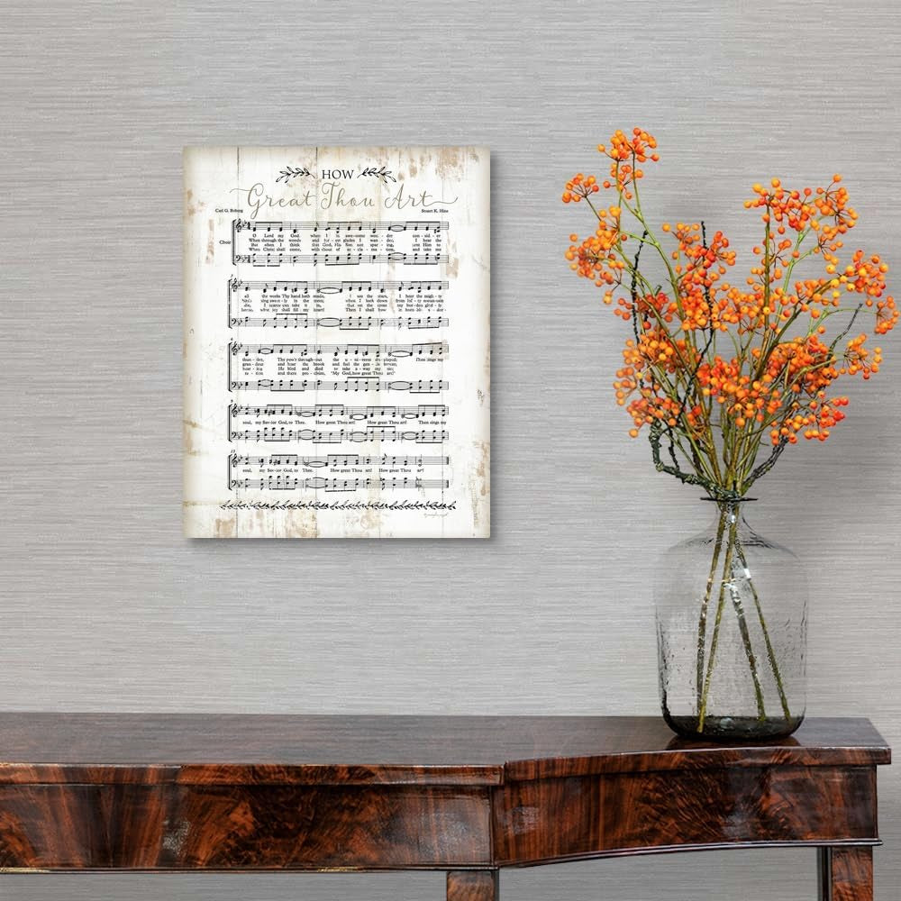 How Great Thou Art Canvas Wall Art Print by Jennifer Pugh, Home Decor, Religious, Christianity Artwork, 11" X14In