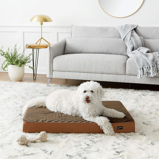 Foam Pet Bed for Dog, Cat, Large, Brown/Brown, 36.0"L X 27.0"W X 3.0"Th