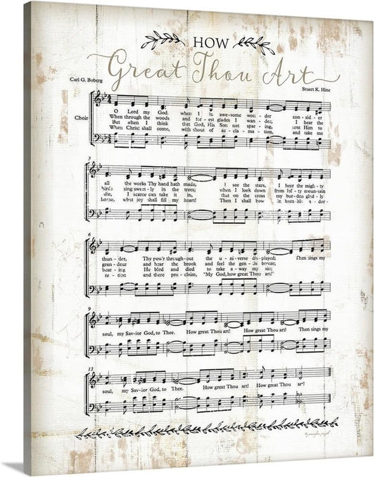 How Great Thou Art Canvas Wall Art Print by Jennifer Pugh, Home Decor, Religious, Christianity Artwork, 11" X14In