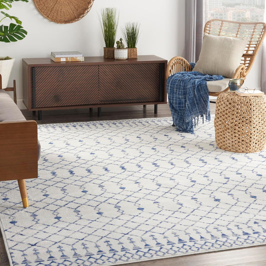 Home Whimsicle Moroccan Ivory 8'4" X 11'6" Area Rug, Easy Cleaning, Non Shedding, Bed Room, Living Room, Dining Room, Kitchen (8X12)