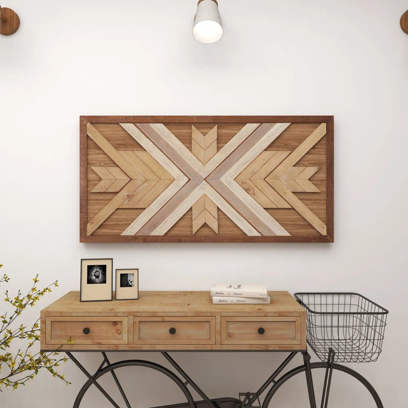 Wood Handmade Southwestern Geometric Home Wall Decor