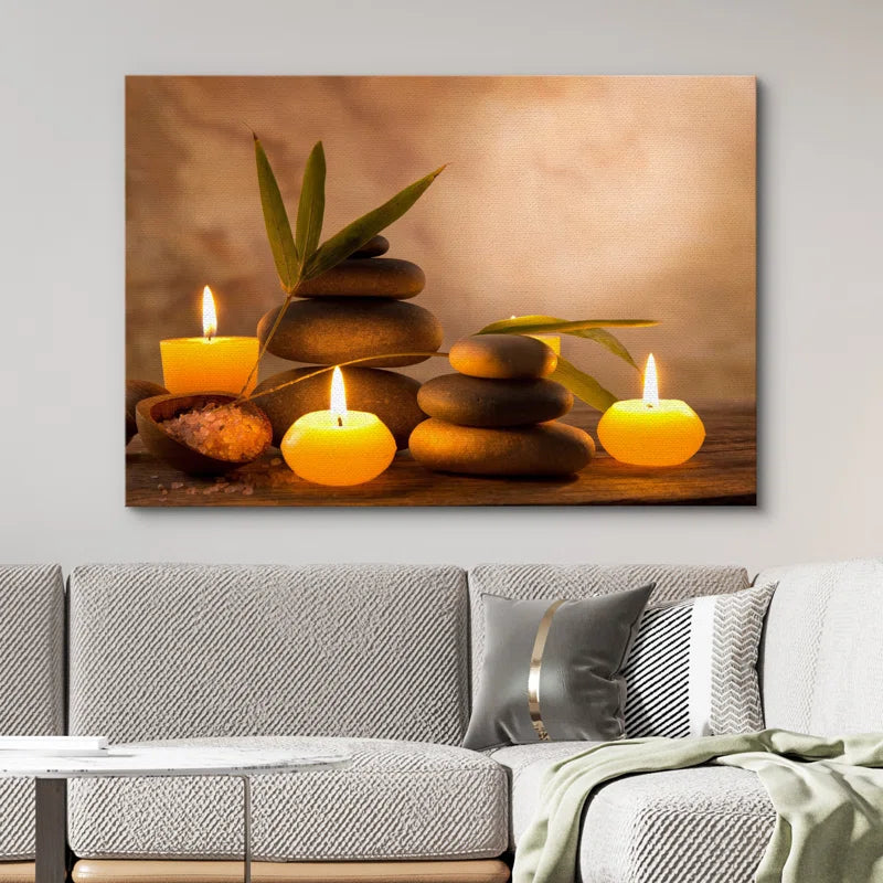 Zen Stones Relax and Calm Massage Laundry Room Bathroom Decor Large Canvas Wall Pictures Art Print