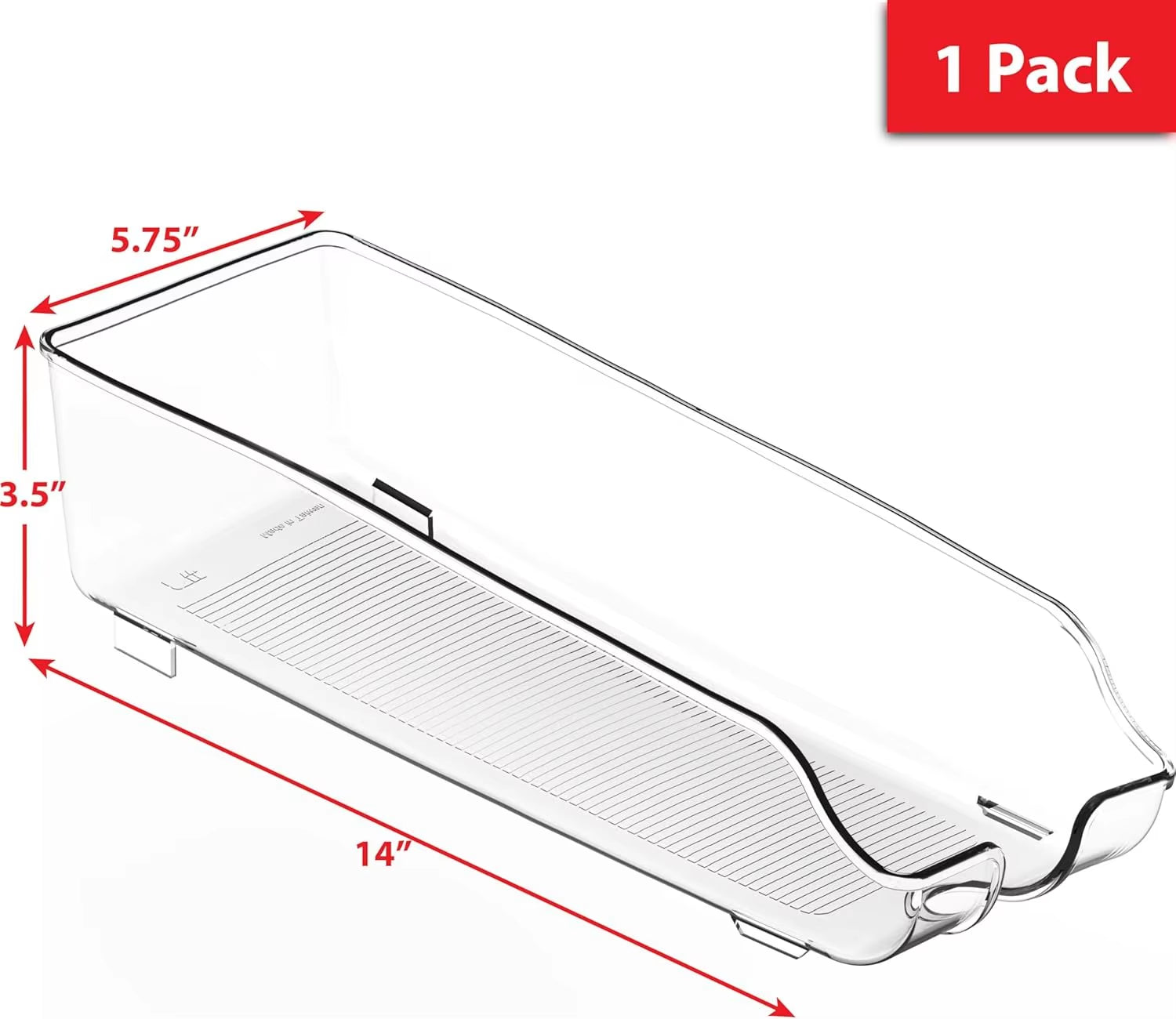 Plastic Box Simple Houseware Soda Can Organizer for Pantry / Refrigerator, Clear, Set of 2 Storage Box Storage Organizer