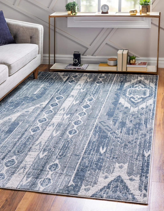 Oregon Collection Rug – 10' X 13' Light Slate Blue Low-Pile Rug Perfect for Living Rooms, Large Dining Rooms, Open Floorplans