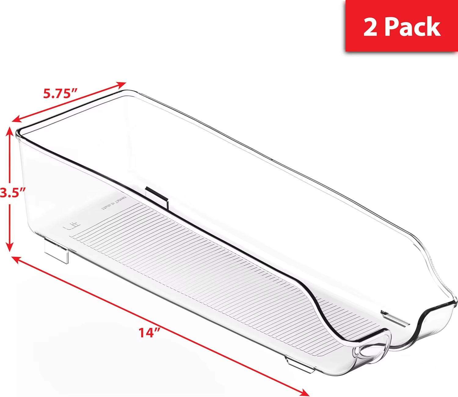 Plastic Box Simple Houseware Soda Can Organizer for Pantry / Refrigerator, Clear, Set of 2 Storage Box Storage Organizer
